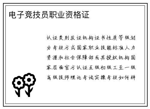 电子竞技员职业资格证